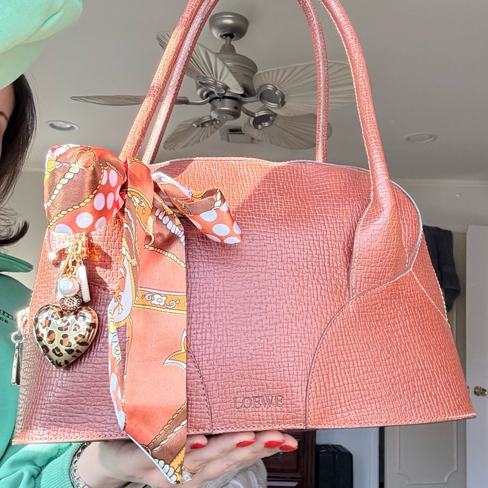 Loewe Rich Cognac Leather Bowler Handbag